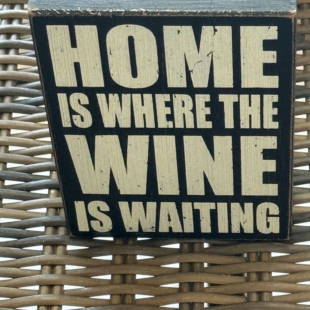 Black and White Wine Quote Sign